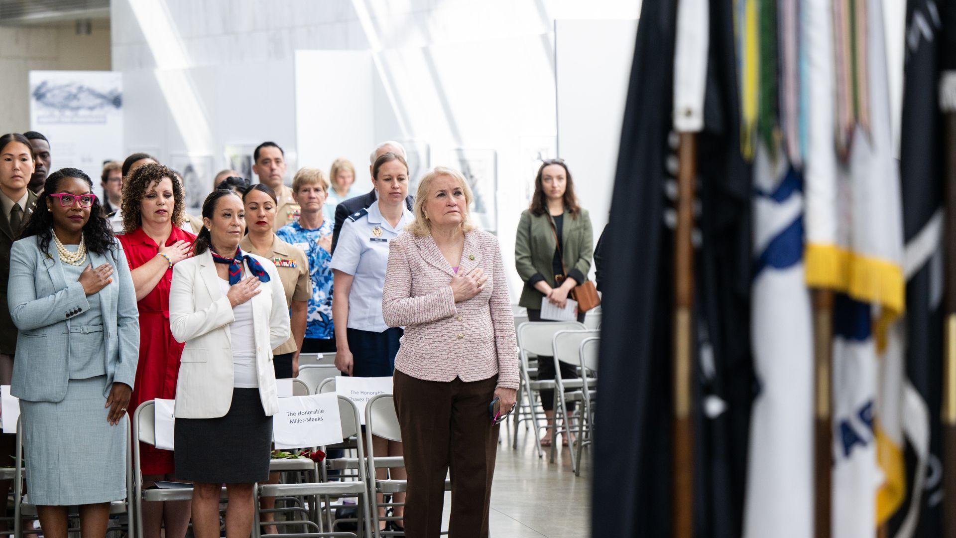 Congresswoman Sylvia Garcia at Women's Veteran Wreath Laying Ceremony