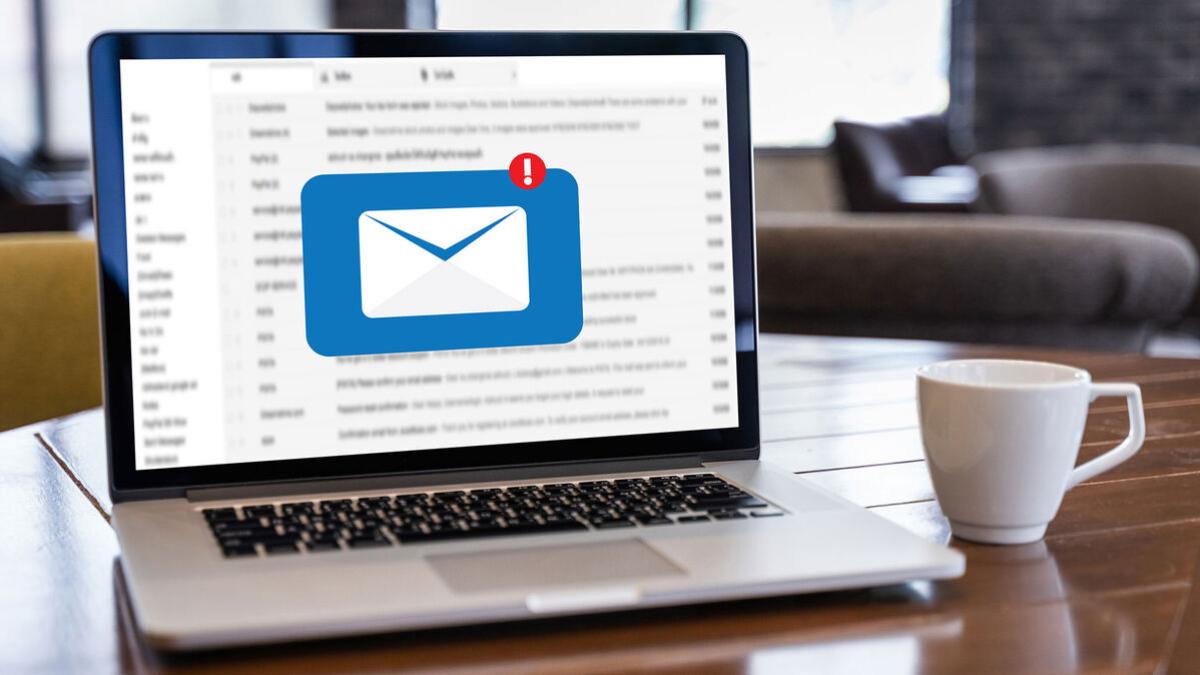 email on laptop